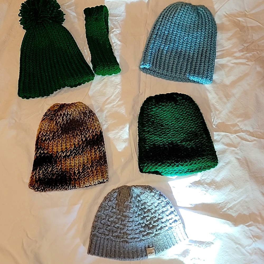 Variety of winter hats